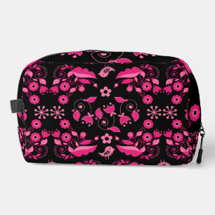 Modern Pink Scandinavian Floral Pattern Dopp Kit