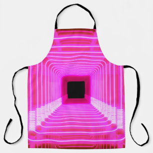 Modern pink sci fi pop art scene apron