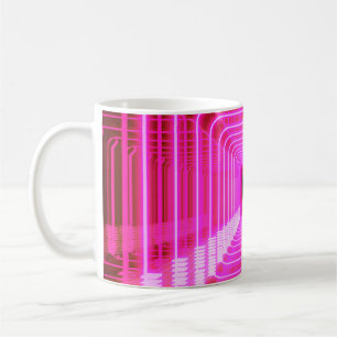 Modern pink sci fi pop art scene coffee mug