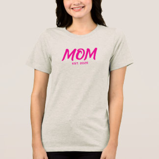 Modern Pink Script Established Mom Tri-Blend Shirt