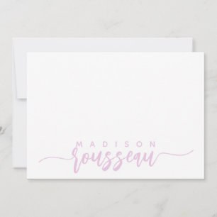 Modern Pink Script Name Personalised Card