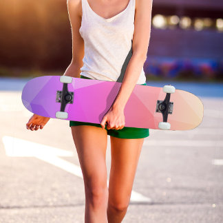 Modern Pink Shade Geometric Pattern Skateboard