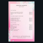 Modern Pink Silver Glitter Salon Price List  Flyer<br><div class="desc">Modern,  pink,  silver,  glitter,  salon,  price list flyer. Edit your product in a few minutes by adding your data. You can change the font/colour/position by "further personalisation".</div>