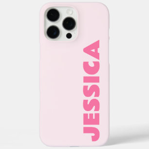 Modern Pink Simple Name Personalised iPhone Case