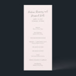 Modern Pink Simple Wedding Program<br><div class="desc">Elegant wedding program featuring a simple and classic design with your names in a modern handwritten script.  A traditional style that is great for an informal or formal wedding.</div>