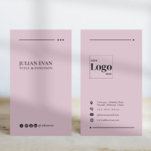 Modern Pink Social Media LinkedIn Business Card