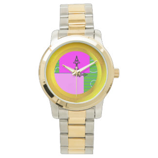 Modern Pink Squares Time Watch