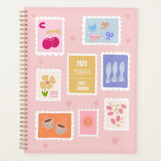Modern pink stamps pink cute coquette planner