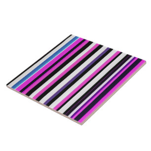 Modern Pink Stripes Collection Ceramic Tile