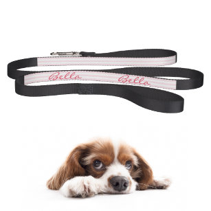 Modern Pink Stripes Dog Puppy Doggy Name Cool Pet Lead