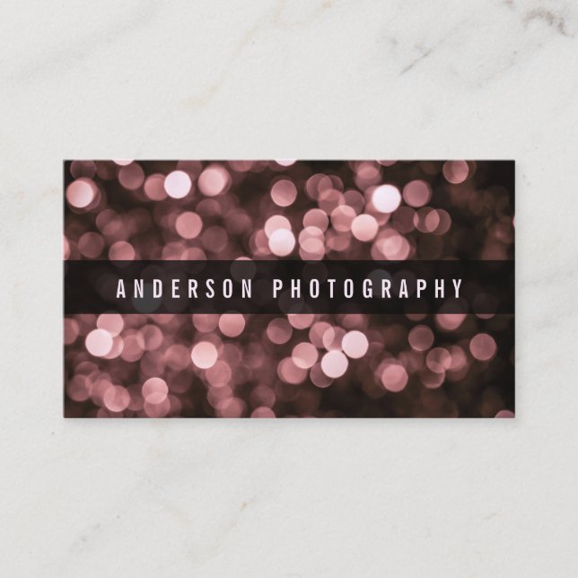 Modern Pink Subtle Glitter Bokeh | Business Card (Front)