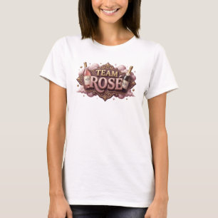 Modern Pink TEAM ROSE Artistic Motif T-Shirt