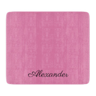 Modern Pink template, Black Script Cutting Board