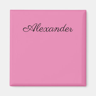 Modern Pink template,  Black Script Magnet