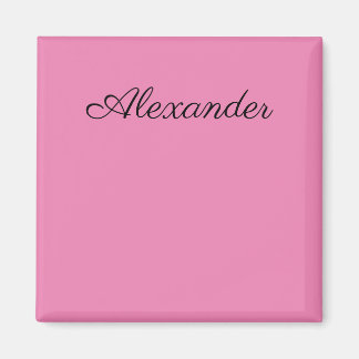 Modern Pink template, Black Script Magnet