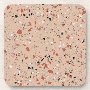Modern Pink Terrazzo Print Pattern Coaster