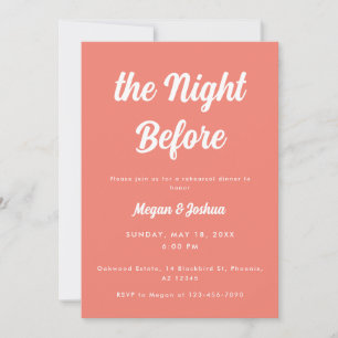 Modern Pink 'The Night Before' Rehearsal Dinner Invitation