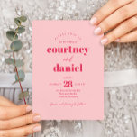 Modern Pink Trendy Mix Match Wedding Invitation<br><div class="desc">Modern Pink Trendy Mix Match Wedding Invitation features modern type pairings in bold,  modern colours.</div>