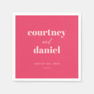 Modern Pink Trendy Mix Match Wedding Napkin