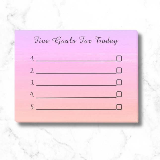 Modern Pink Trendy Post-it Notes (Pinkand orange ombre goals  to do list.)