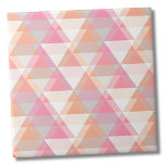 Modern Pink Triangle Pattern Ceramic Tile<br><div class="desc">This vibrant print is perfect for everyday use to add colour, or when you are looking for something a little different. Arrows or triangles are shades of pink and orange. You can change the background colouring to customise this tile to have a very different look! Whether you want to use...</div>