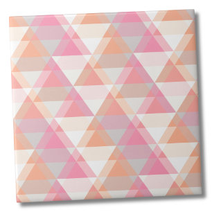 Modern Pink Triangle Pattern Ceramic Tile