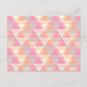 Modern Pink Triangle Pattern Postcard