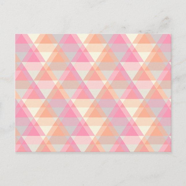 Modern Pink Triangle Pattern Postcard (Front)