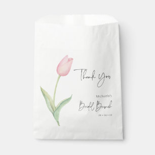 Modern Pink Tulip Solo Bridal Brunch Favour Bag