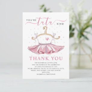 Modern Pink Tutu Ballerina Ballet Girl Baby Shower Thank You Card