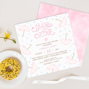 Modern Pink Typography Baby Shower Invitation