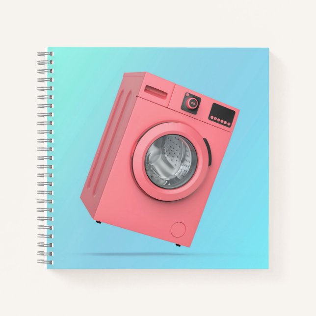 Modern pink washing machine notebook (Front)