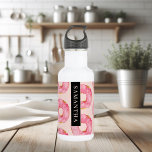Modern Pink Watercolor Doughnuts Pattern With Name 532 Ml Water Bottle<br><div class="desc">Modern Pink Watercolor Doughnuts Pattern With Name</div>