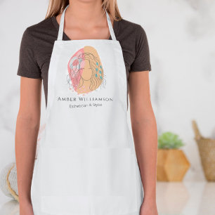 Modern Pink Watercolor Makeup Artist Girly Chic Apron