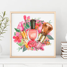 Modern Pink Watercolor Makeup Artist Girly Chic