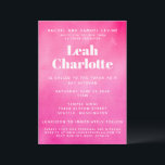 Modern Pink Watercolor Trendy Budget Bat Mitzvah Invitation<br><div class="desc">Personalised Modern Pink Watercolor Trendy Chic Bat Mitzvah Invitation with RSVP and website details on main card</div>