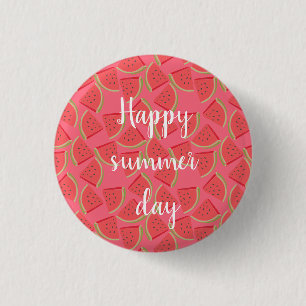 Modern Pink Watermelon, Summer 3 Cm Round Badge
