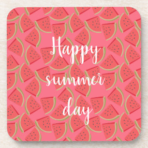 Modern Pink Watermelon, Summer Coaster