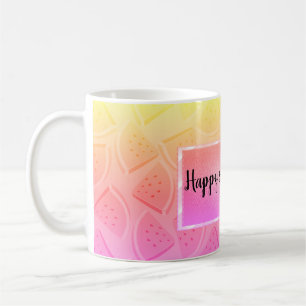 Modern Pink Watermelon, Summer Coffee Mug