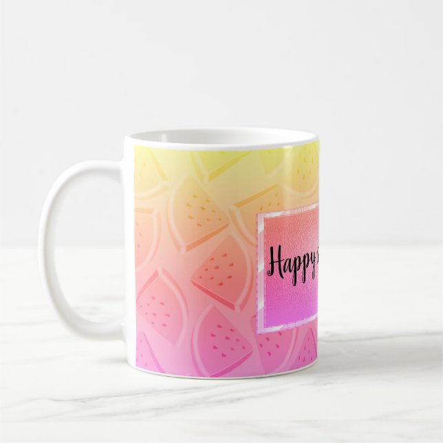 Modern Pink Watermelon, Summer   Coffee Mug (Left)