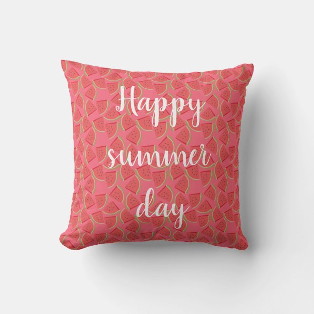 Modern Pink Watermelon, Summer Cushion (Front)