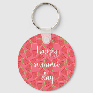 Modern Pink Watermelon, Summer Key Ring