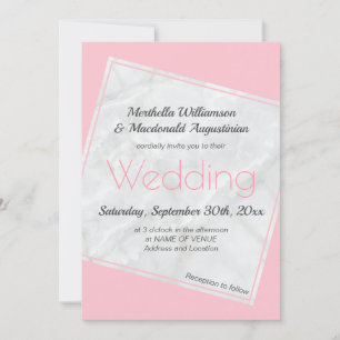 Modern Pink Wedding Invitation