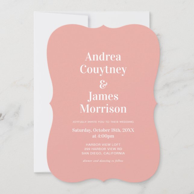 Modern Pink Wedding  Invitation (Front)