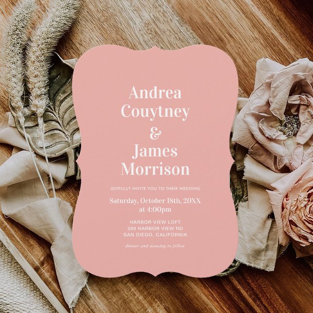 Modern Pink Wedding  Invitation (Creator Uploaded)