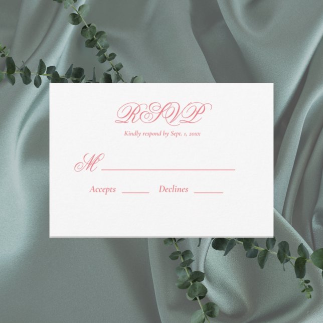 Modern Pink Wedding RSVP Card (Creator Uploaded)