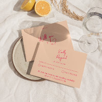Modern Pink Whimsical Retro Fun Funky Wedding