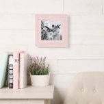 Modern Pink & White | Family Photo | Initial Square Wall Clock<br><div class="desc">Add a personal touch to your party favors with this elegant blush pink photo favor tag. Featuring your custom family photo, monogram initial, and a soft minimalist border, this square tag is perfect for weddings, baby showers, birthdays, and holiday gifts. Printed on premium matte paper, it's a stylish and meaningful...</div>
