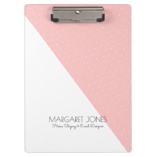 Modern Pink & White Geometric Design Clipboard