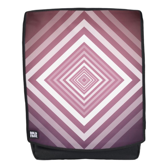 Modern Pink & White Gradation Squares Backpack (Front)